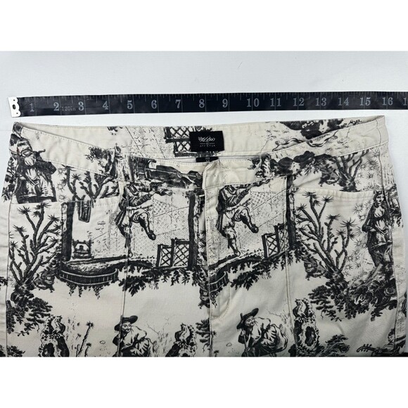 Mossimo Stretch Chino Pants Size 14 Black Ivory Toile Print Y2K - Picture 9 of 15